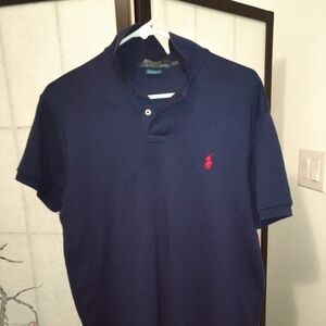 Polo Ralph Lauren Custom Fit Navy Red Polo
